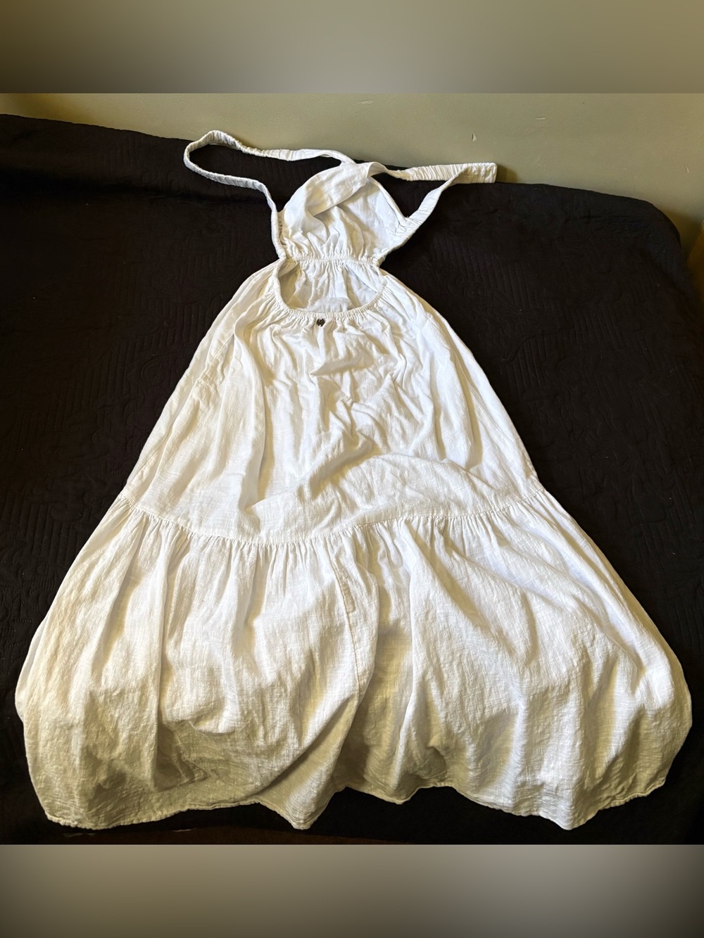 Billabong White Sleeveless Tiered Maxi Dress Size Medium - Picture 3 of 3
